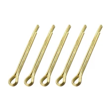 Split Cotter Pin - 3mm x 30mm Solid Brass 2-Prongs Gold Tone 5Pcs