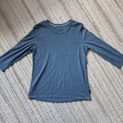 Patagonia Mainstay 3/4 Sleeve Top Blue Outdoors Hiking Casual Woman s Medium