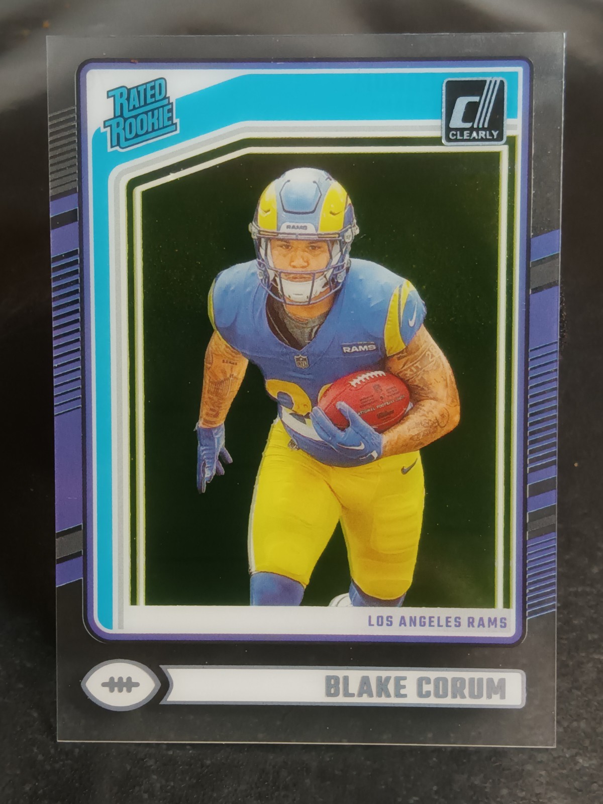 2024 Panini Donruss ✨SP-Clearly Rated Rookie✨#76 Blake Corum 🔥RC🔥 LA Rams 🐏