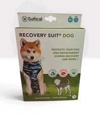 Suitical Recovery Suit Dog Medium Blue Camouflage Post Surgery Healing Comfort
