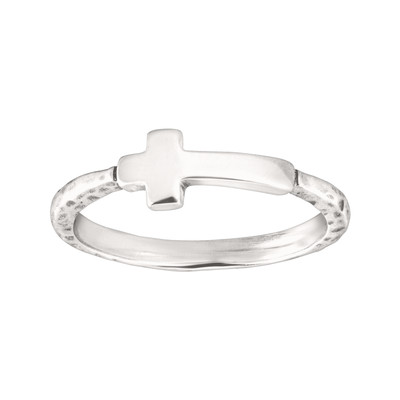 New Silpada 'Simplex Cross' Horizontal Cross Textured Ring in Sterling Silver