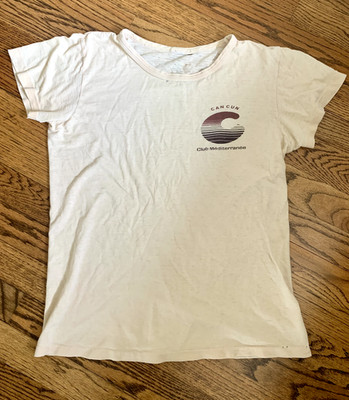 Vintage Club Mediterranee Cancun Mexico Club Med XS T-Shirt Off-White 70s - Rare