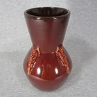 Roseville Pottery Oxblood Red Topeo Vase 1930s Art Deco Period