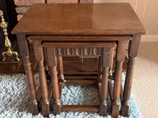Vintage Solid  Oak Nest of 3 Tables – Jaycee / Old Charm Style - Excellent 