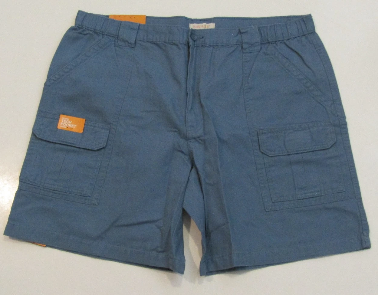SAVANE Mens Captains Blue Cargo Shorts Size 42 NWT