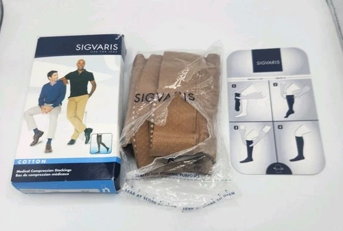 Sigvaris Medical Compression Stockings 233 Cotton Thigh High 30-40 mmHg Mens ML