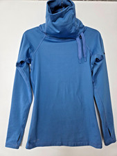 Nike Pro Cowlneck Pullover Sweatshirt Drawstring Neck Blue Women's Size S