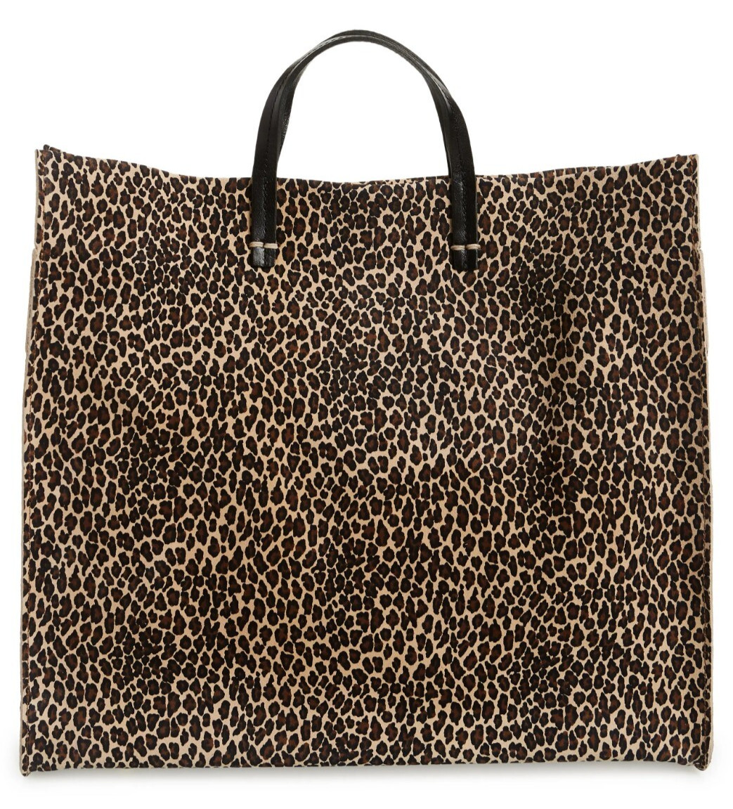 Clare V. Женская замшевая простая сумка-тоут через плечо с леопардовым принтом Mini Cat