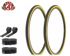 ALTA Bicycle 26" x 1-3/8" Black/Gum TOURING (2) Bicycle 26" Tires, Tube, Strips