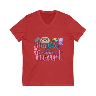 Nursing shirts Unisex Jersey Short Sleeve V-Neck Tee