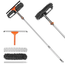 Window Squeegee Cleaner Set 2-in-1 Window Cleaning Tool with Extendable Pole,...