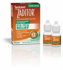 SYSTANE ZADITOR Alcon Antihistamine Eye Drops Two 5 ml Bottles 60 days Supply
