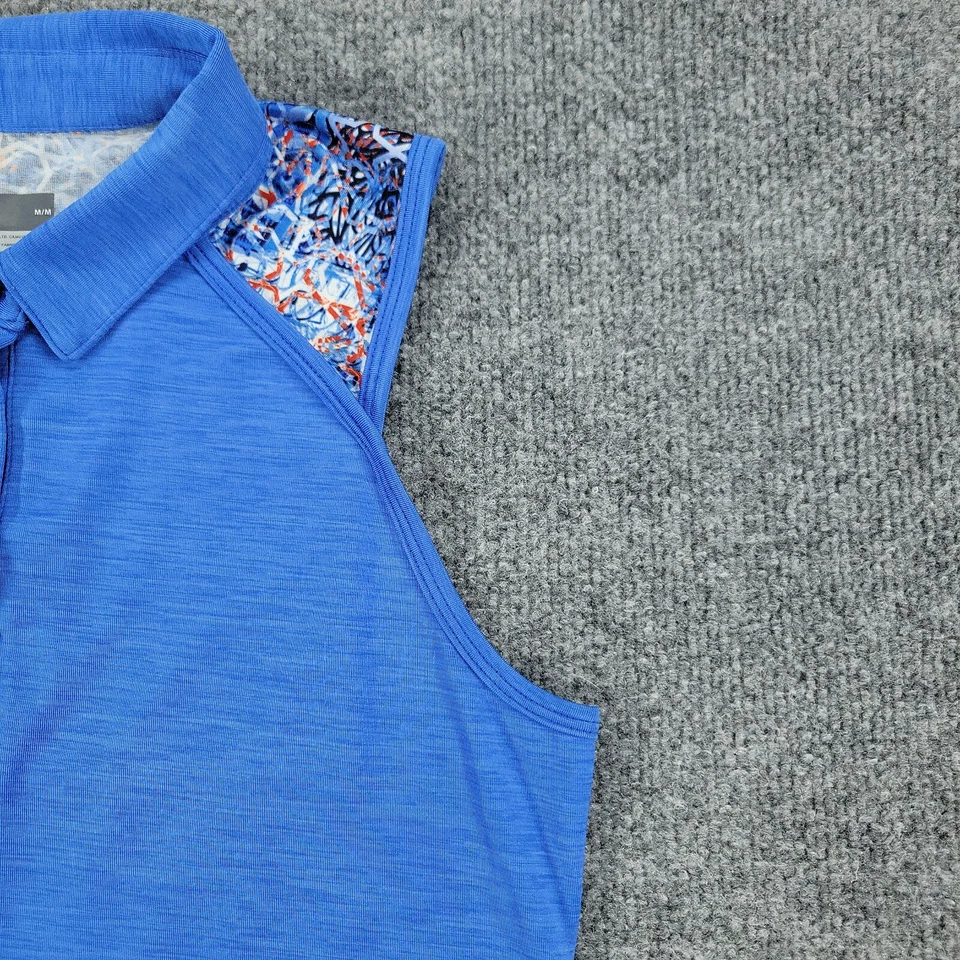 Camisa Polo LIJA Para Mujer Azul Medio Ropa Activa Logo Gráfico Geométrica Sin Mangas Foto 4 de 4