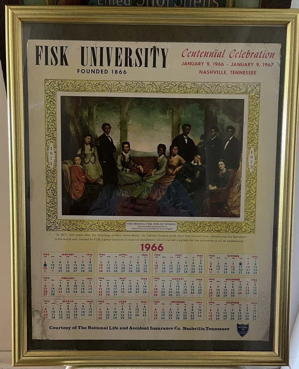 1966 National Life &Accident Ins. calendar Fisk University, 30 x 24 framed | eBay 1966 National Life &Accident Ins. calendar Fisk University, 30 x 24 framed | eBay