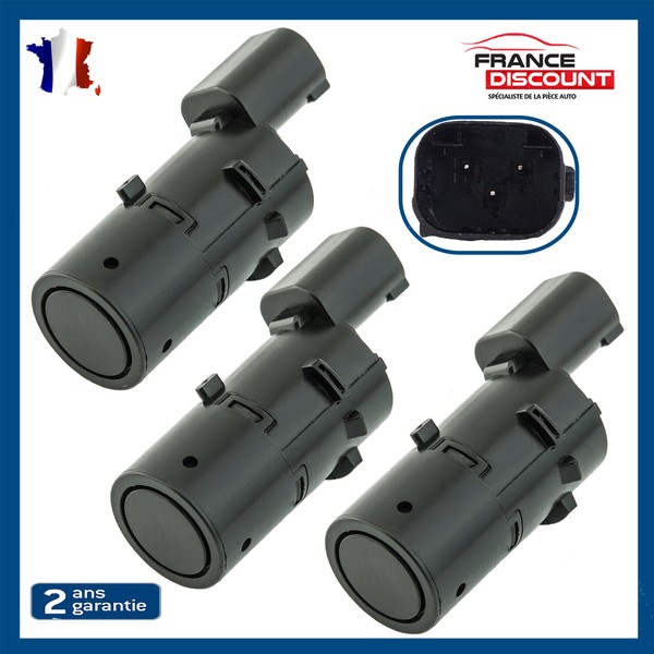 Partsline 3 Sensor FüR Parksensore RüCkfahrhilfe Schwarz 3 Pin Renault Clio 3 OE-image