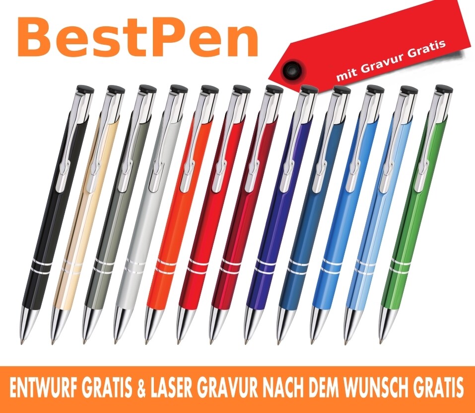 10 - 500 ud. Bolígrafo metálico con grabado/con publicidad. Bolígrafos con grabado