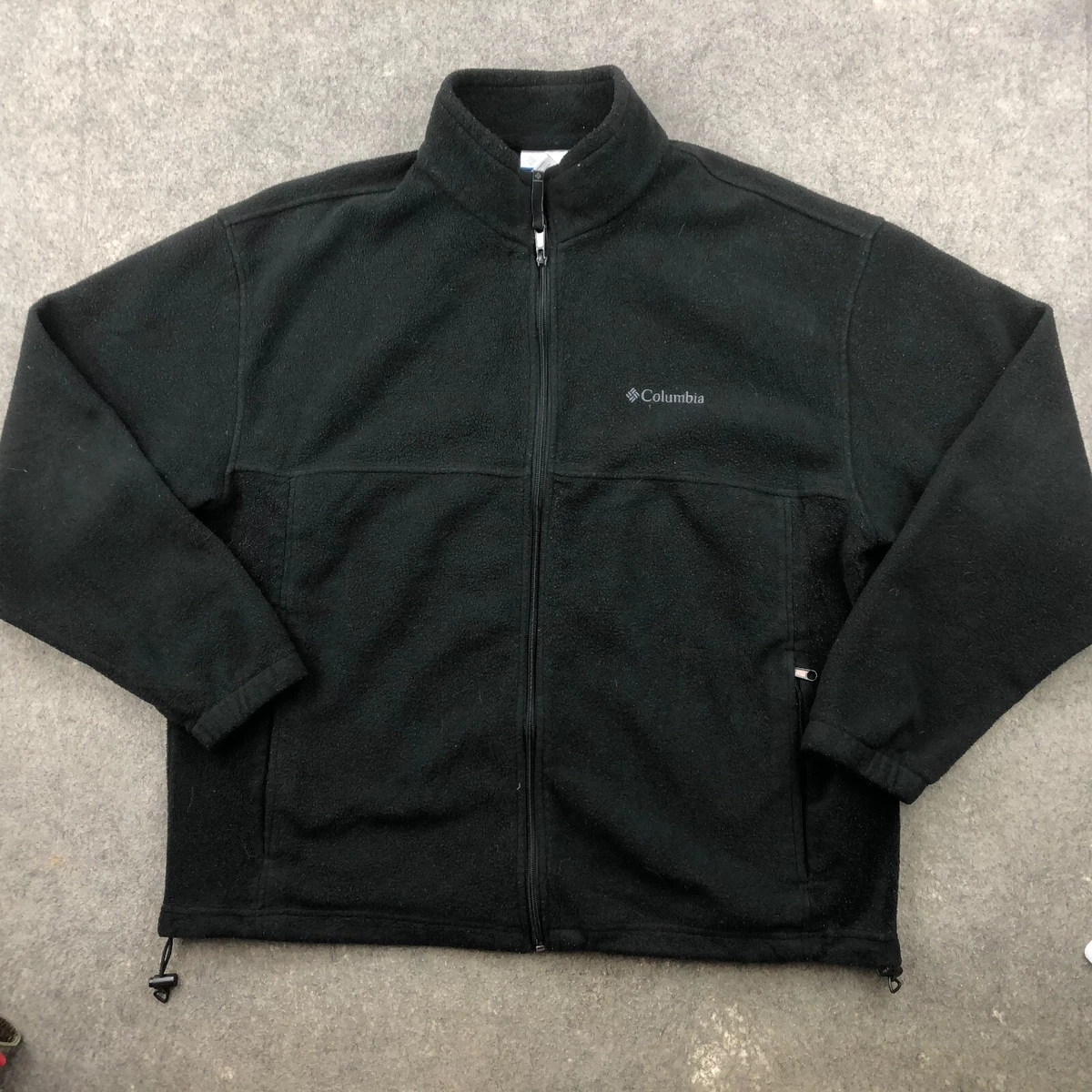 Columbia Jacket Mens 2XL Black Full Zip Fleece Embroidered Hiking Outdoor*  | eBay