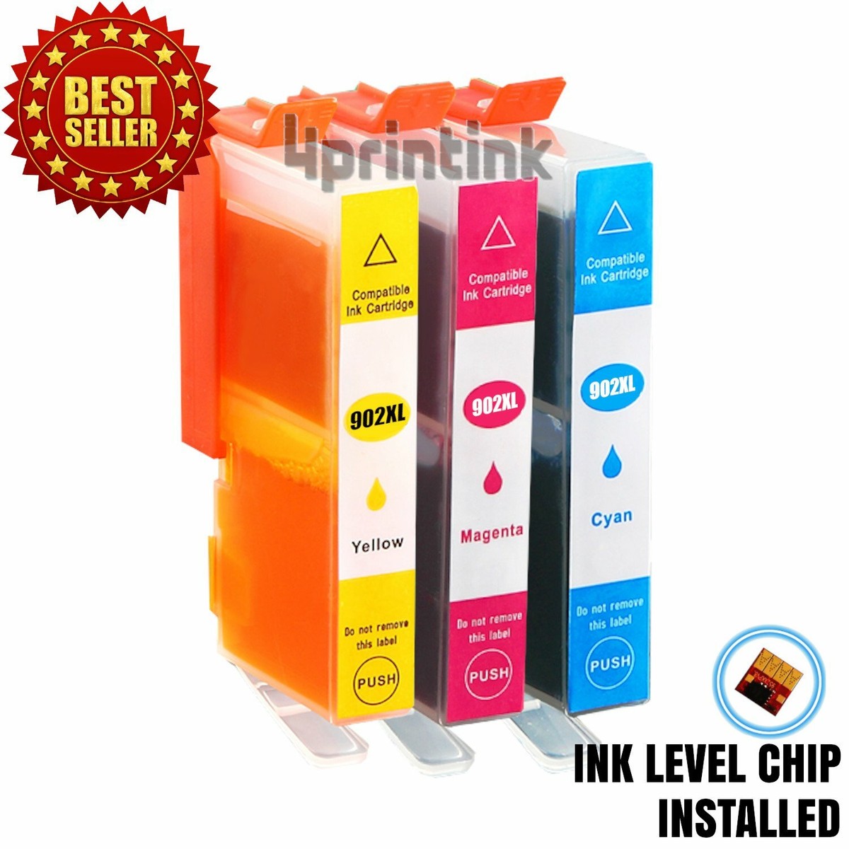 Compatible HP 902 (Firmware Safe) Color Ink Cartridges 3-Pack