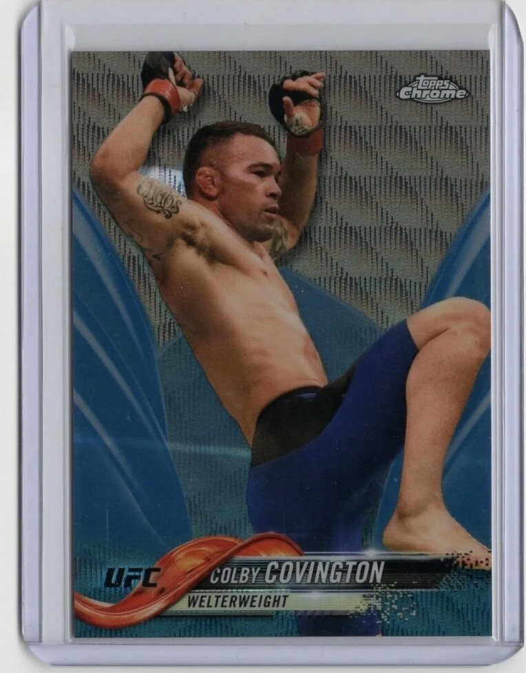 2018 Topps Chrome UFC Colby Covington Welterweight Blue Wave Refractor /75