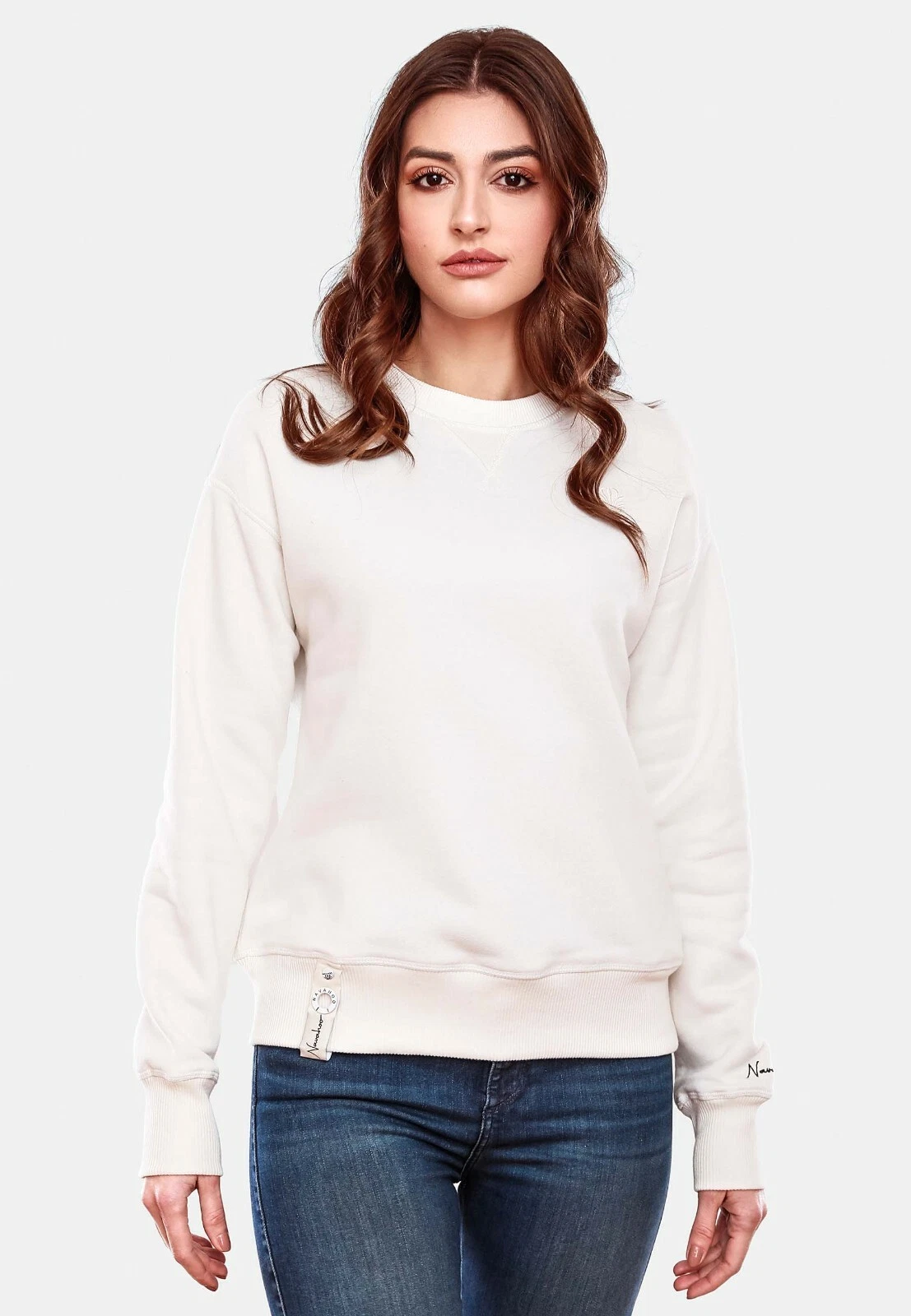 OFF WHITE Felpa con cappuccio donna Navahoo collo rotondo pullover manica lunga maglione lumaca di zucchero