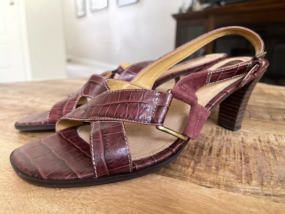 Burgundy leather hotsell sandals