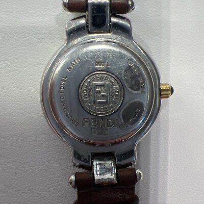 Authentic Fendi 900L Quartz Two Tone Stainless White Dial Roman