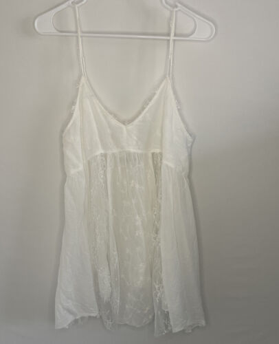 Urban Outfitters Intimates Womens Lingerie Slip Dress Size M White Babydoll Boho - Picture 1 of 11