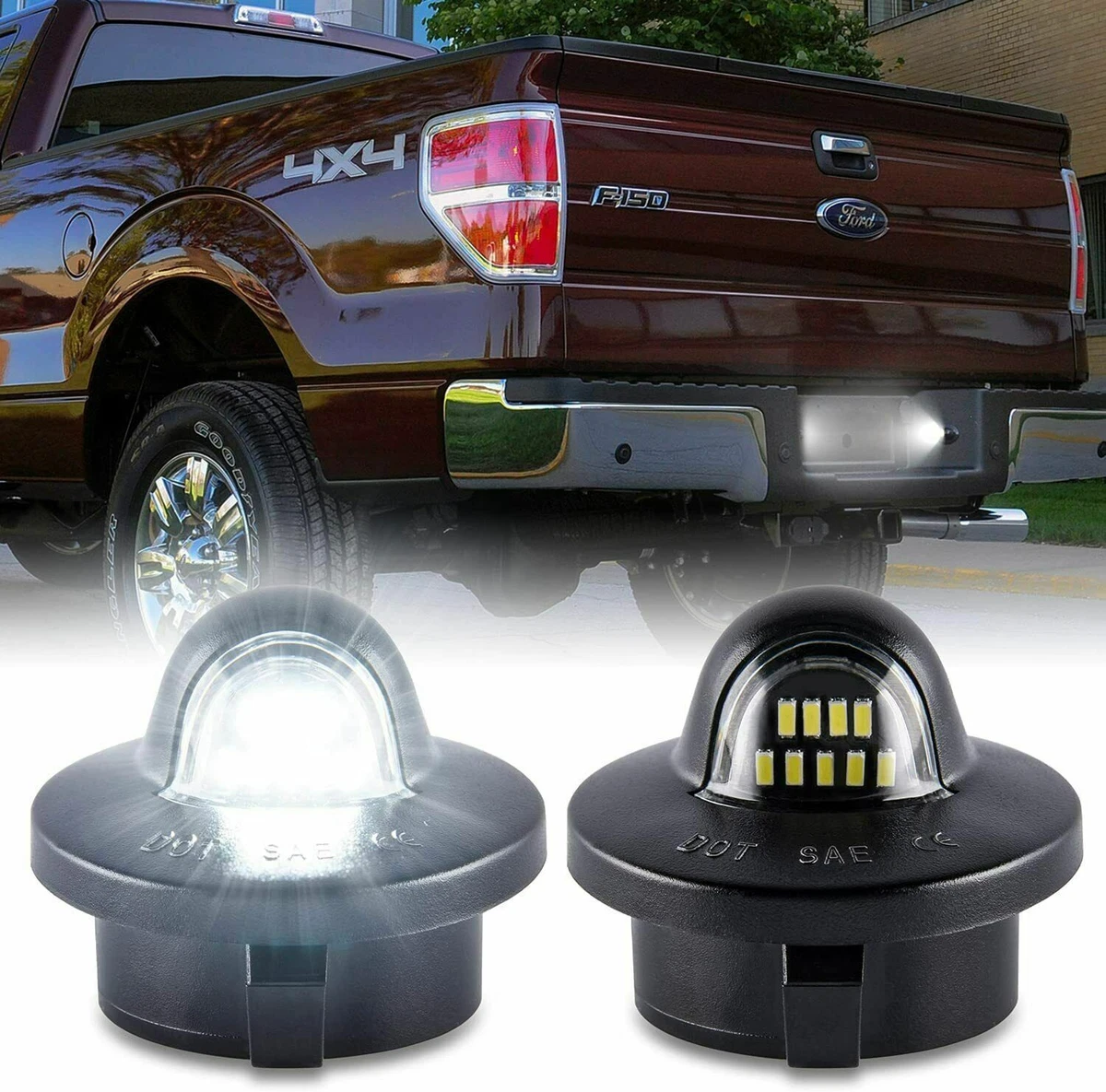 Pair Of LED License Plate Light Assembly For Ford F150 F250 F350 F450  1990-2014