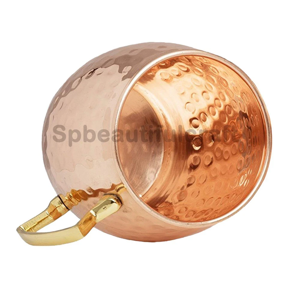 Чистая медь кованая Москва мул кружка латунная ручка Аюрведа польза для здоровья 500 мл - Изображение 2 из 4