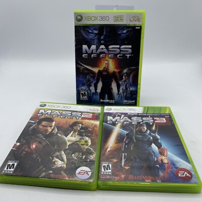 Mass Effect Trilogy 1 2 3 (Xbox 360, 2007) Complete w/ Manual - Tested Working