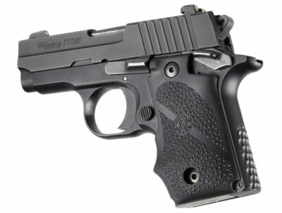 Hogue Sig Sauer P238 AMBI Grip-Recoil Absorbing Rubber Pistol Grip-Black-38080