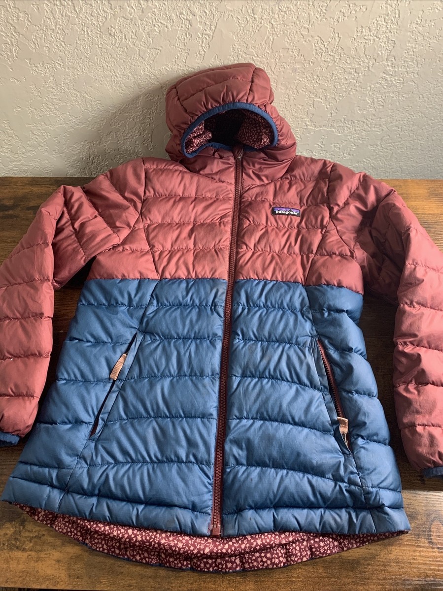 Patagonia Girls Down Sweater with Hood Reversible size 10/L