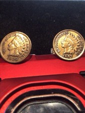 Real Indian Head Penny Cuffs , 1907, 1903, ADECO 50'S IF NOT OLDER NICE !!
