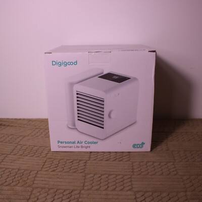 Digigood Snowman Lite Bright Personal Air Cooler White Portable USB Desk Fan NEW