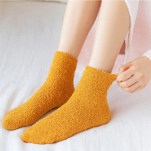 Autumn Winter Warm Snow Socks Women Soft Fluffy Bed Socks Solid Color Ladies - Picture 1 of 22