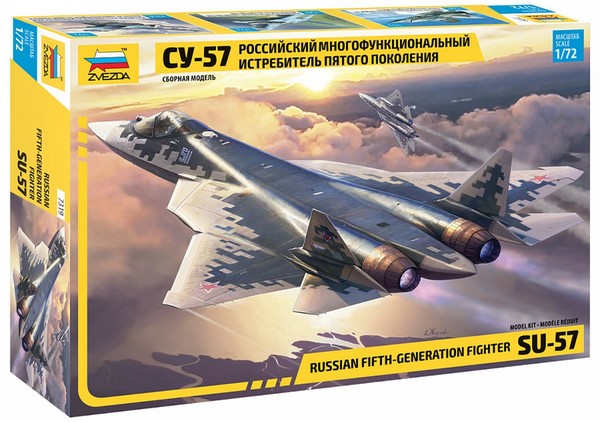 Sukhoi Su-57 Russian Fifth Generation Fighter 1:72 Kunststoff Modell Kit Zvezda-image