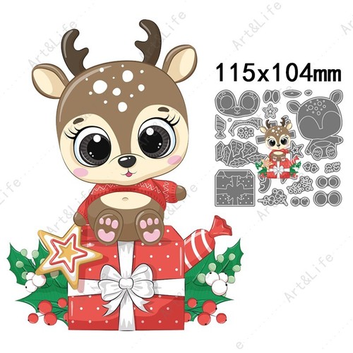 Christmas Deer Sika Deer Baby Metal Cutting Dies Scrapbooking Card Making Craft - Picture 10 of 18