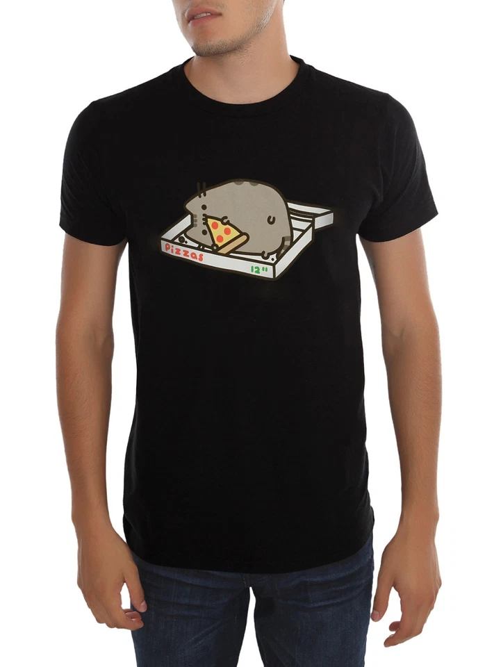Pusheen The Cat 3 рубашка комплект так ленивый - коробка для пиццы - я люблю котят футболка с Ярлыками  - Изображение 3 из 4