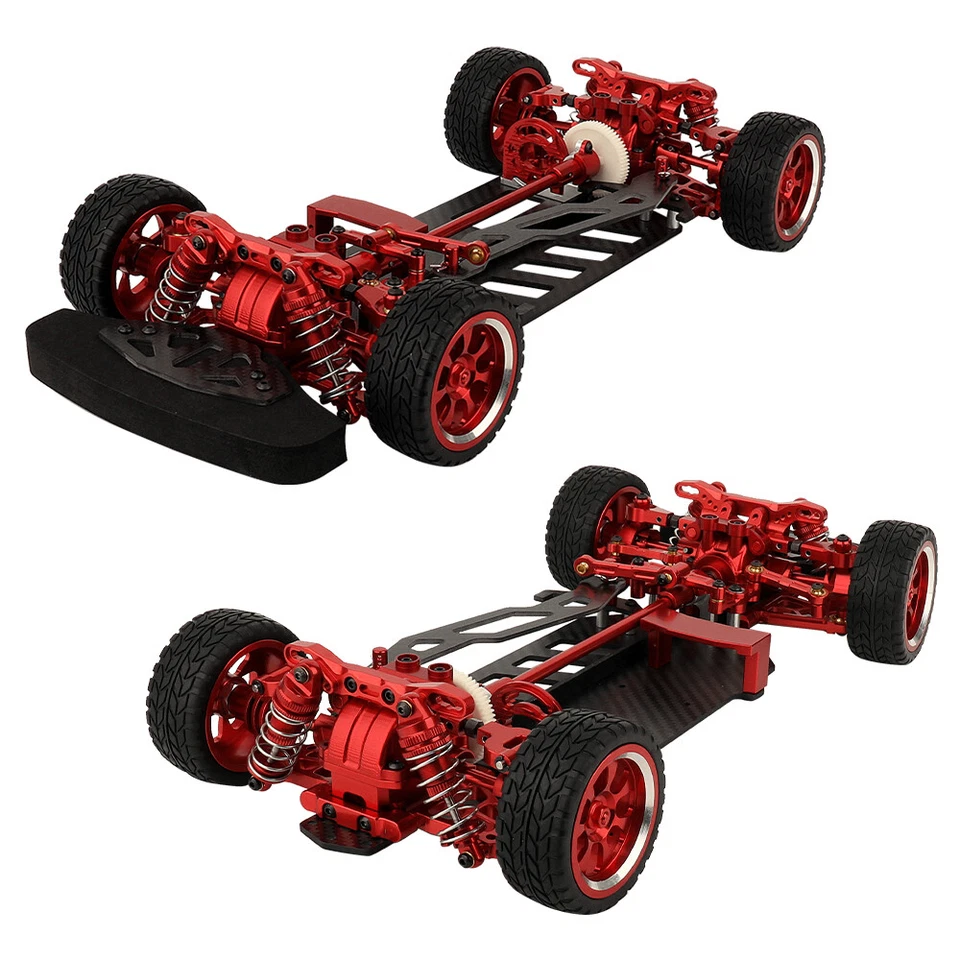 Upgraded Metal Alloy Carbon Fiber Chassis Frame Kit For TT02 TT-02 1/10 RC Car - Image 2 of 4