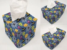 Halloween Pumpkin Witch Spider Skull Tissue Box Cover