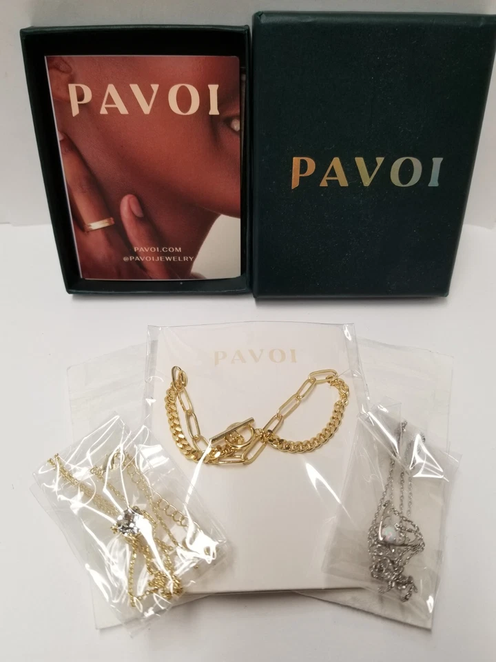 Collares Pavoi chapados en oro amarillo y blanco de 14k diferentes estilos (lote de 3) Foto 4 de 4