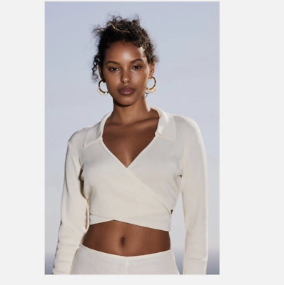 #2325 Cult Gaia Tory Knit Top Off White size Small NWT