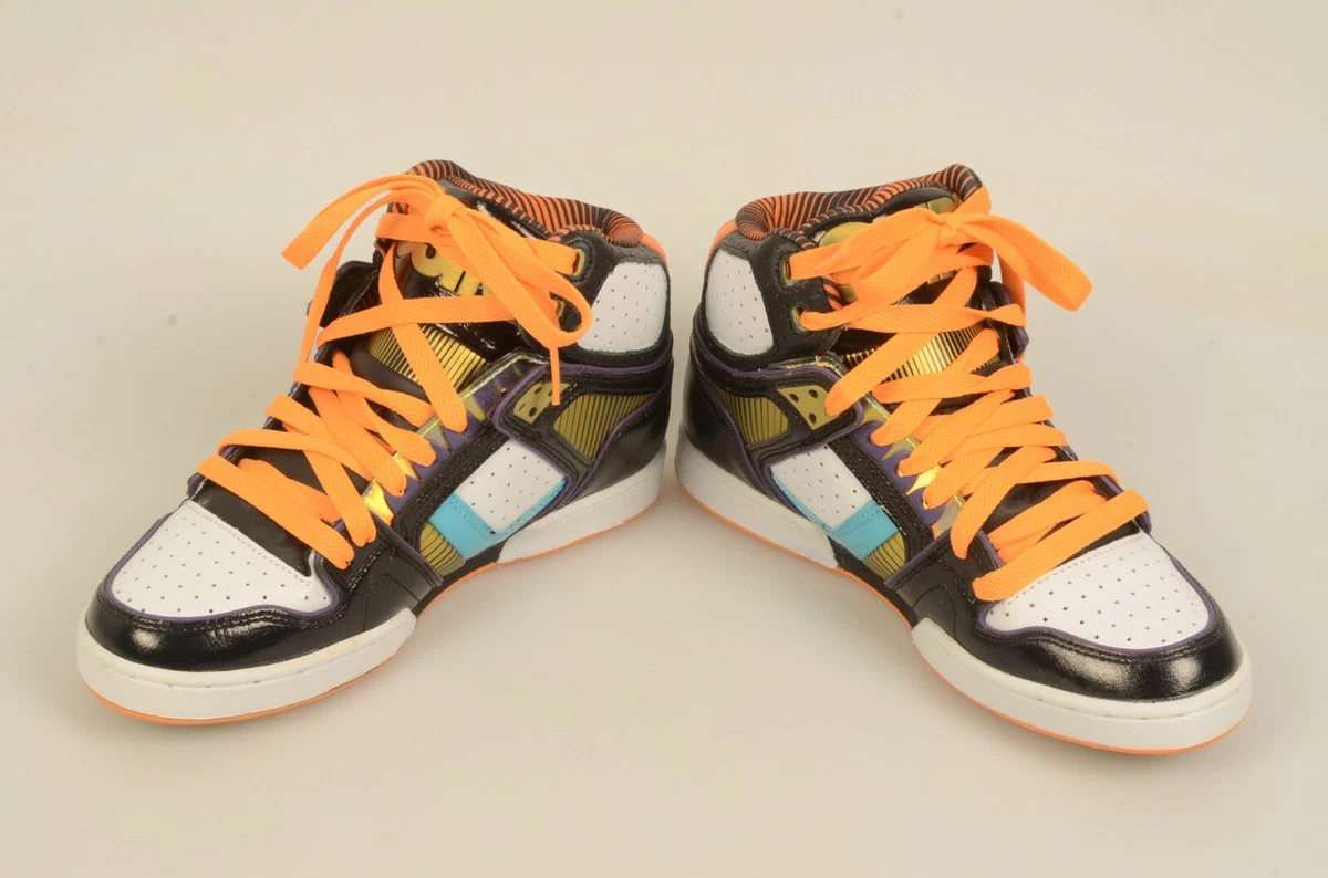 NEW OSIRIS BRONX ULTRA Skate Shoes CHBTS092 Mens Sz 8.5 Black White Orange Aqua