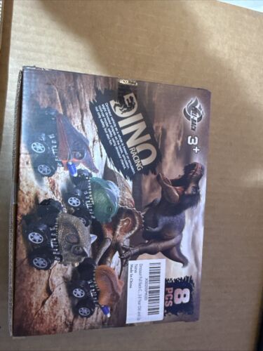Dinosaur Pull Back Cars Toys 8 Pack Dino Racers For 3+ Year Old Kids New In Box