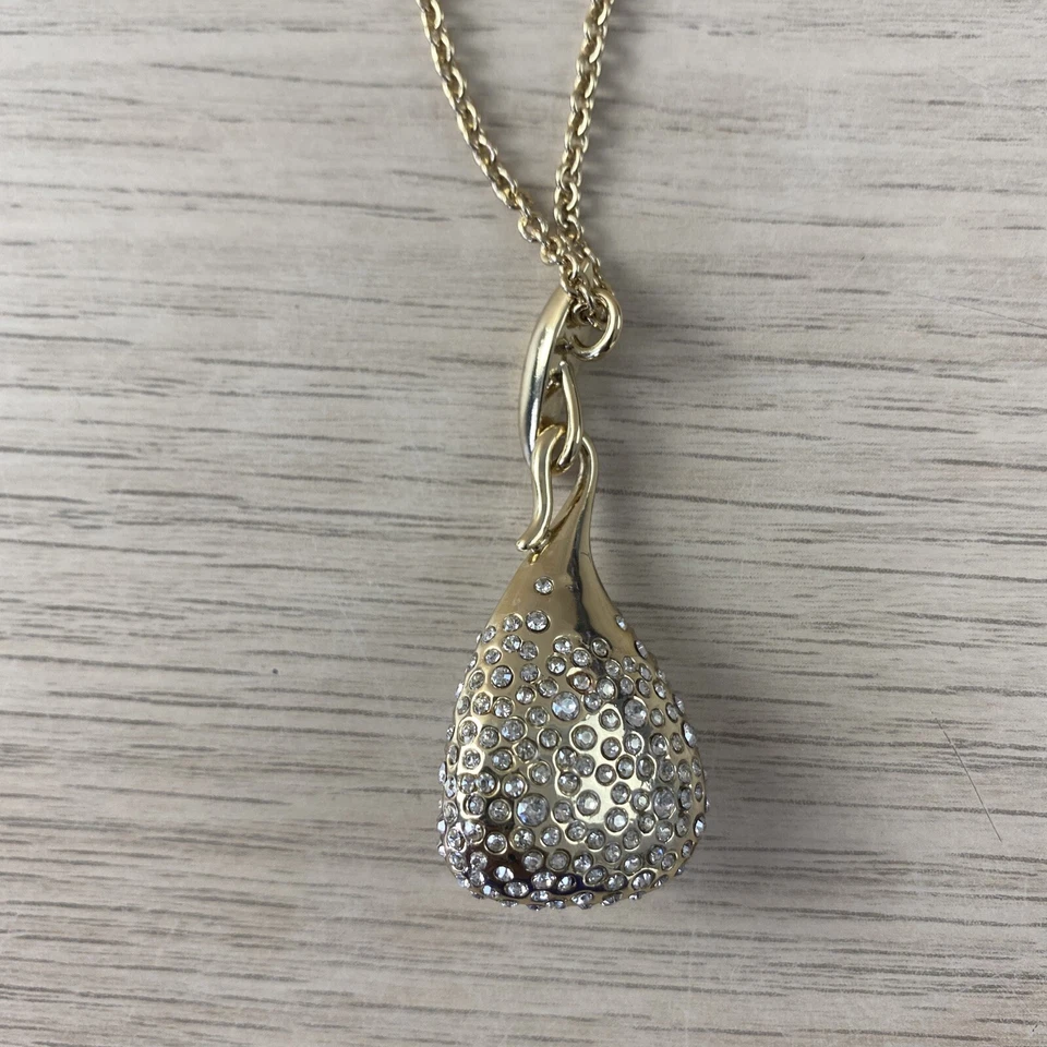 Collar de cadena larga de piedra dorada Alexis Bittar para mujer Foto 3 de 4