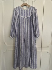 Vintage LL Bean Dress Adult M/L Blue Prairie Cottagecore Nightgown 70s 80s Women