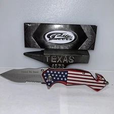 New Rite Edge USA Flag Linerlock Folding Pocket Knife 300235US