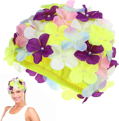 Toyvian Schwimmkappe Damen Große Größe, Badekappe Mit Blumenmuster Für Damen Sty
