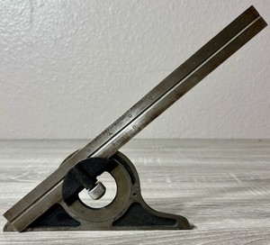 Vintage German Combination Rule Set w/ Protractor Right Angle Head & 12" Ruler.
