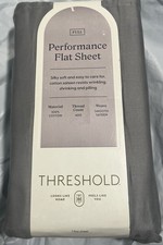 Threshold Performance FULL Flat Sheet, Classic Gray, 400 Thread Ct, 100 Cotton